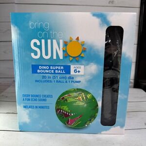 Bring on the Sun Dino Green Super Bounce Playground Ball 20" w/ Pump‎